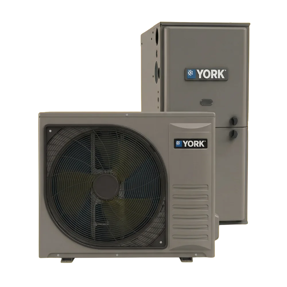 York outdoor heat pump unit paired with a York gas furnace